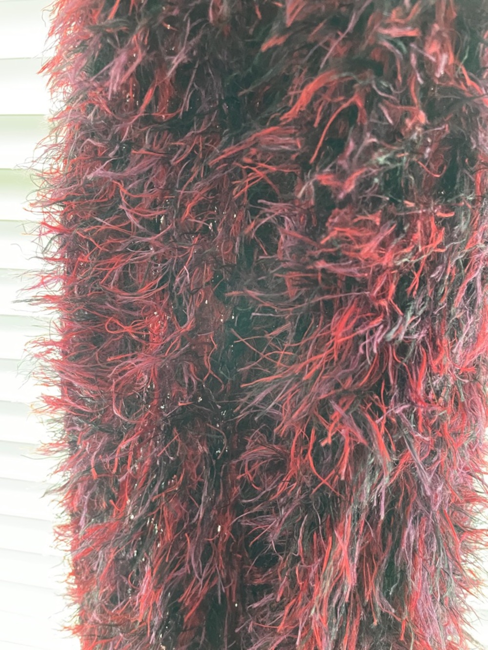 Magic Burgundy and Purple Fuzzy Feather Scarf - Picture 6 of 6